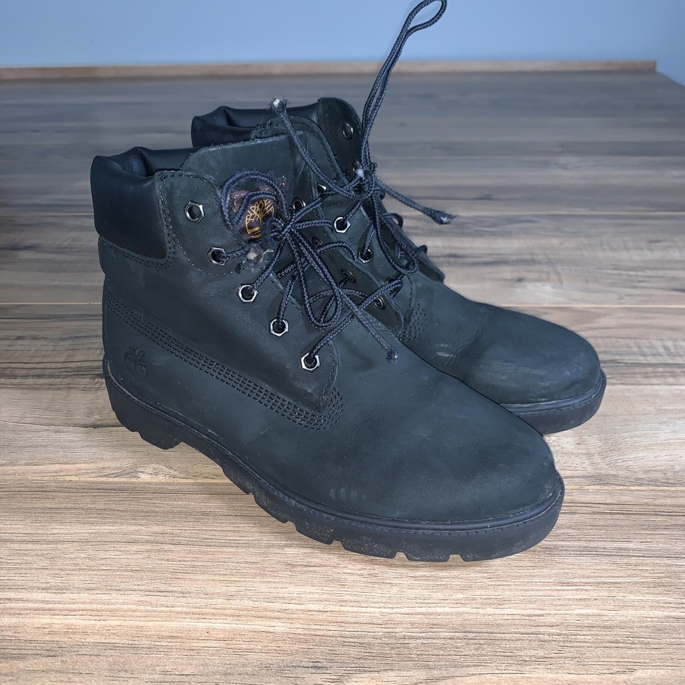 Timberland 6-inch Premium‎ Waterproof Boots Size 4.5 Boys 10910 Black
